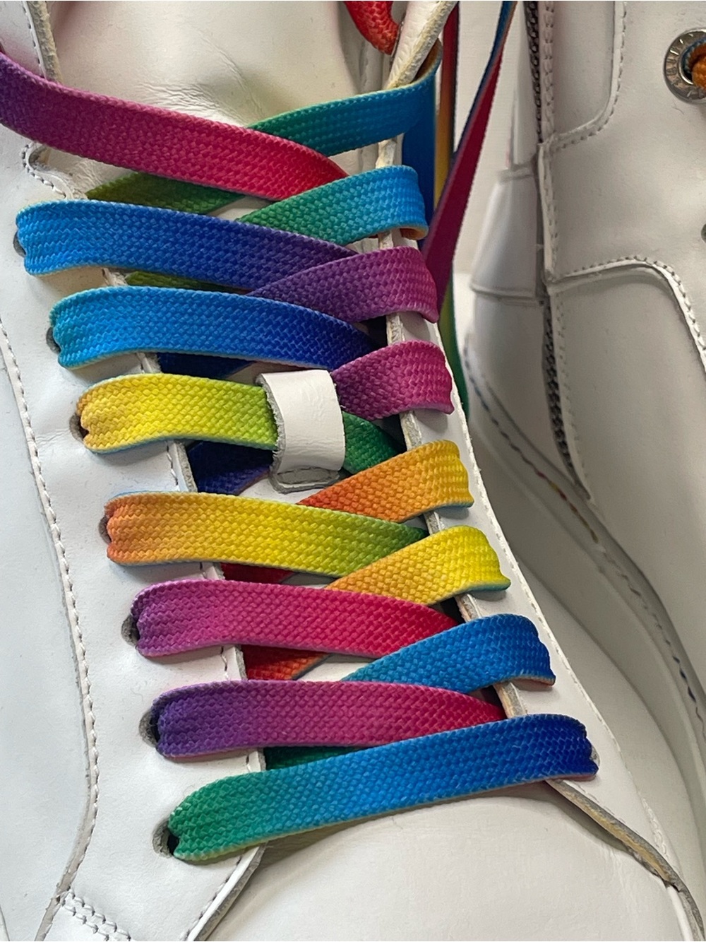 NIB ZADIG & VOLTAIRE ZV1747 HIGH FLASH PRIDE 100% LEATHER SNEAKERS UNISEX EU 43 - Picture 6 of 17